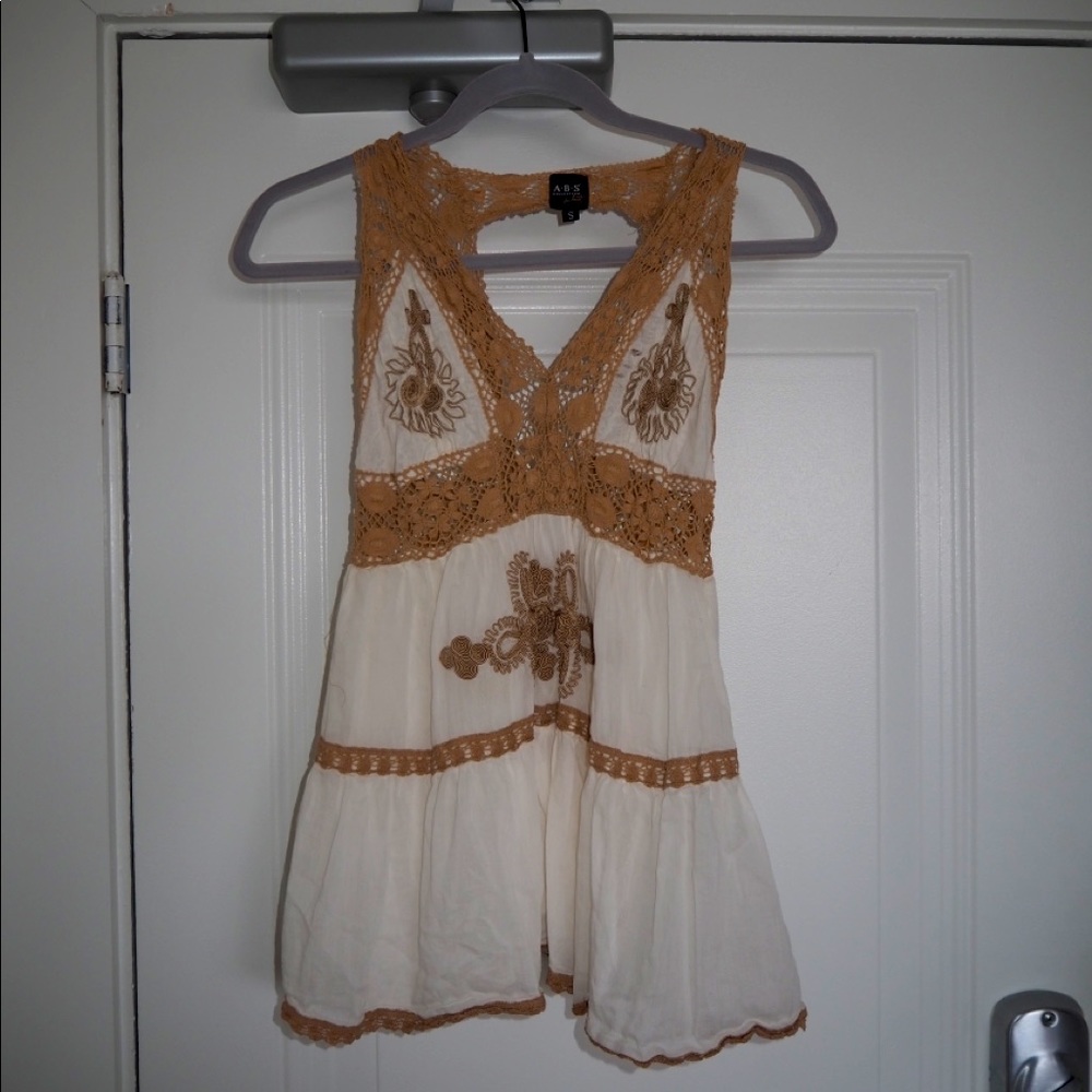 Boho Shirt with Front Embroidery and Keyhole Back